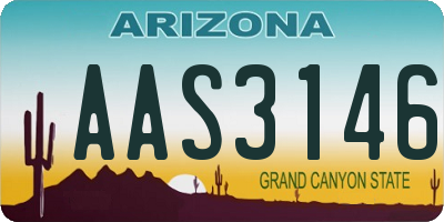 AZ license plate AAS3146