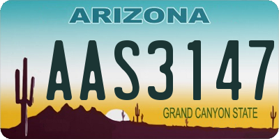 AZ license plate AAS3147