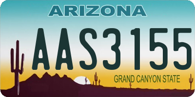 AZ license plate AAS3155