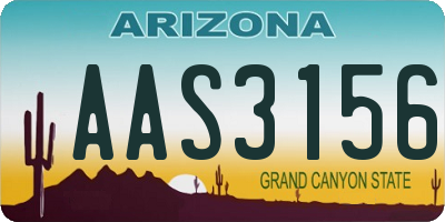 AZ license plate AAS3156