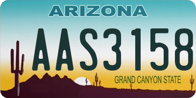 AZ license plate AAS3158