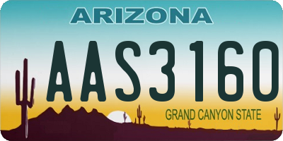 AZ license plate AAS3160
