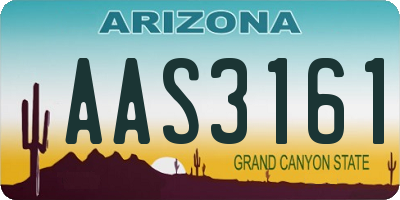 AZ license plate AAS3161