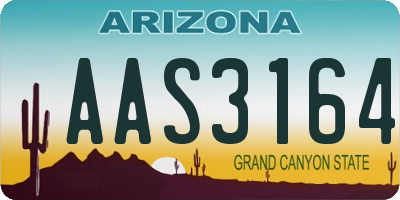 AZ license plate AAS3164