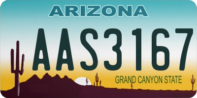 AZ license plate AAS3167