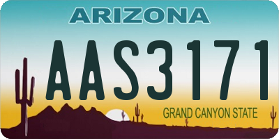 AZ license plate AAS3171
