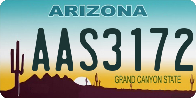 AZ license plate AAS3172