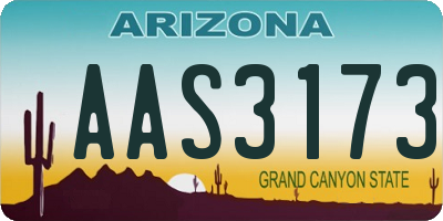 AZ license plate AAS3173
