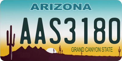 AZ license plate AAS3180