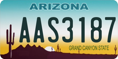 AZ license plate AAS3187