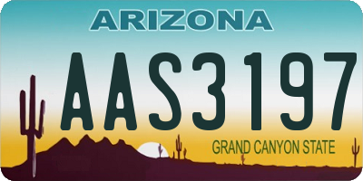 AZ license plate AAS3197