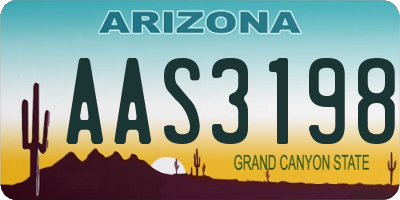AZ license plate AAS3198