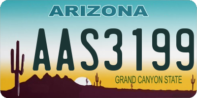 AZ license plate AAS3199