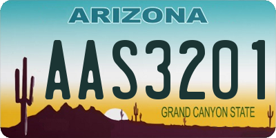 AZ license plate AAS3201