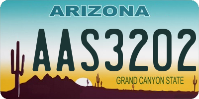 AZ license plate AAS3202