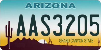 AZ license plate AAS3205