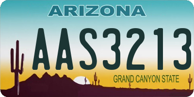 AZ license plate AAS3213