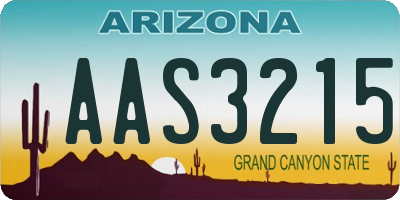 AZ license plate AAS3215