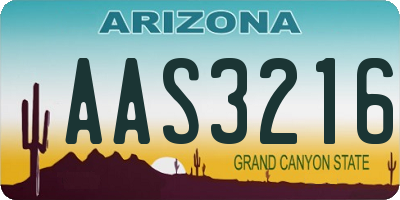 AZ license plate AAS3216