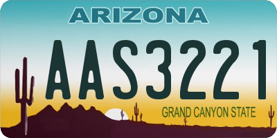 AZ license plate AAS3221