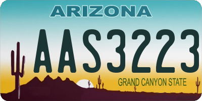 AZ license plate AAS3223