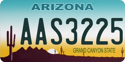 AZ license plate AAS3225