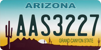 AZ license plate AAS3227