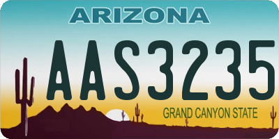 AZ license plate AAS3235
