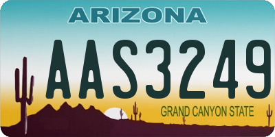 AZ license plate AAS3249