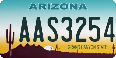 AZ license plate AAS3254
