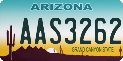 AZ license plate AAS3262