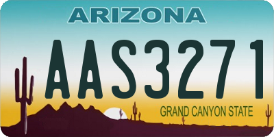 AZ license plate AAS3271