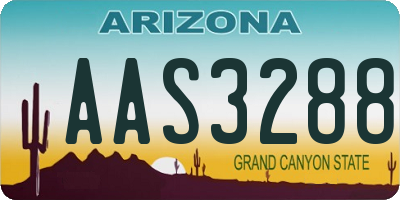 AZ license plate AAS3288