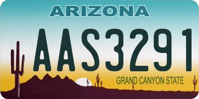 AZ license plate AAS3291