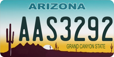 AZ license plate AAS3292
