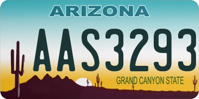 AZ license plate AAS3293
