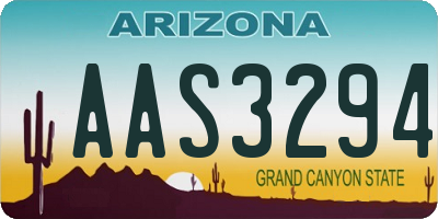 AZ license plate AAS3294