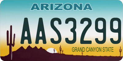 AZ license plate AAS3299