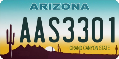 AZ license plate AAS3301