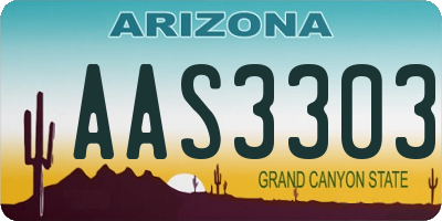 AZ license plate AAS3303