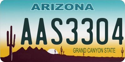 AZ license plate AAS3304