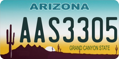 AZ license plate AAS3305