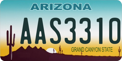 AZ license plate AAS3310