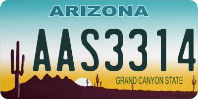 AZ license plate AAS3314