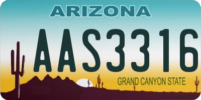 AZ license plate AAS3316