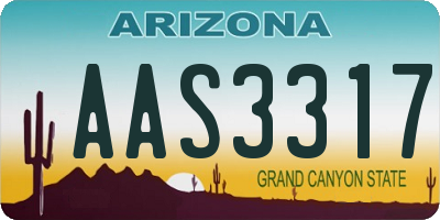 AZ license plate AAS3317