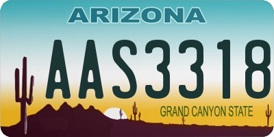AZ license plate AAS3318