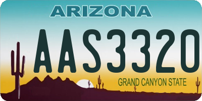 AZ license plate AAS3320