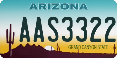 AZ license plate AAS3322