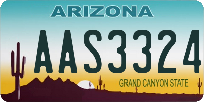 AZ license plate AAS3324